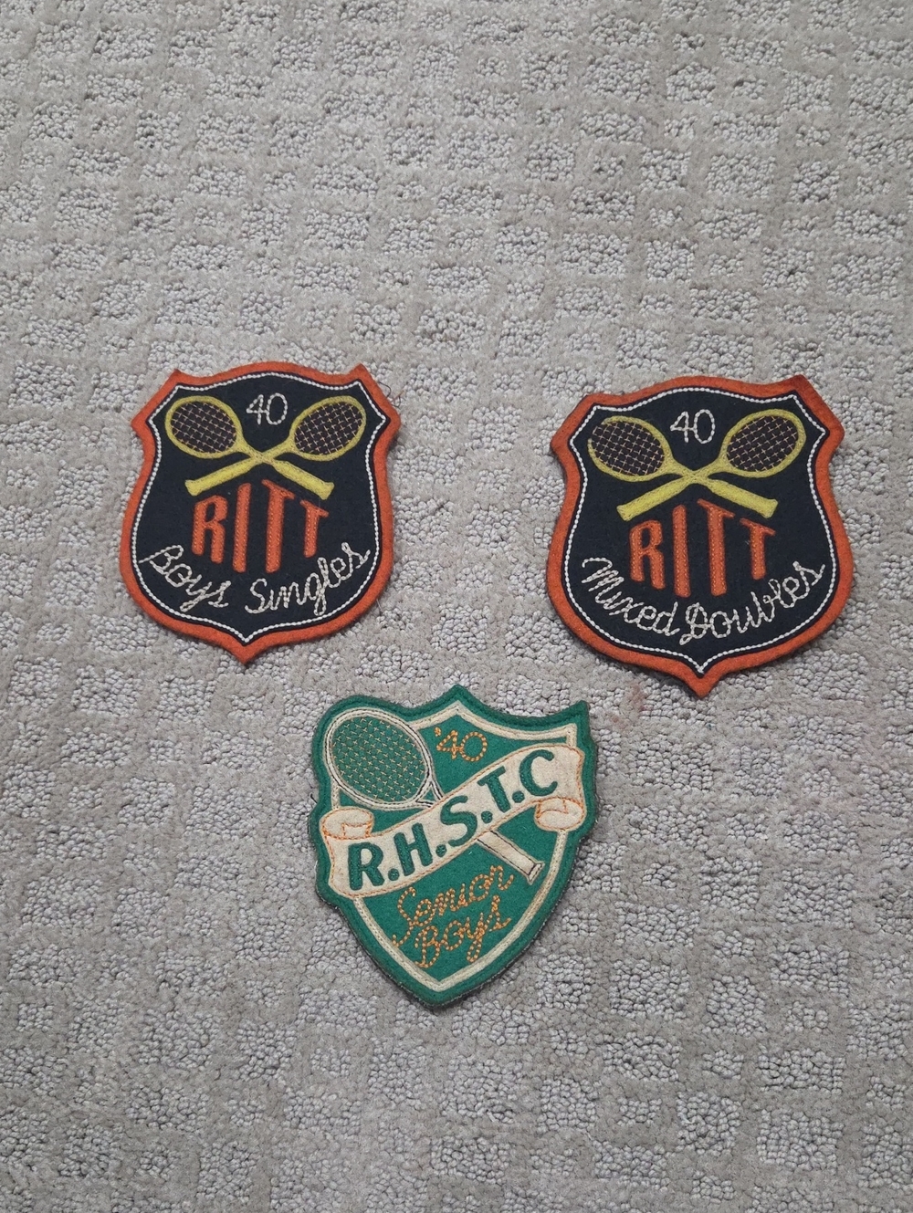 RITT and RHSTC Tennis Club Embroidered Patch Set - Orange & Green
